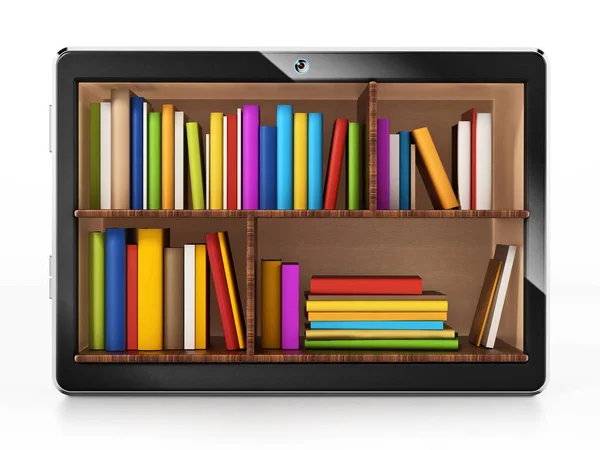 Libri All Interno Tablet Generico Illustrazione — Foto Stock