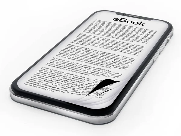 Boksida Smartphone Skärmen Isolerad Vit Bakgrund Illustration — Stockfoto