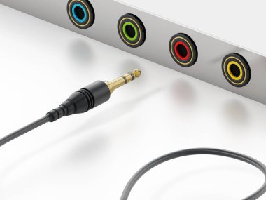 3,5 inç Tak ve beyaz arka plan üzerinde izole Vale. 3D çizim.