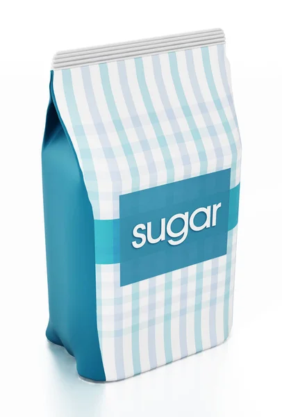 白い背景に分離されたグラニュー糖のパッケージ イラストレーション — ストック写真