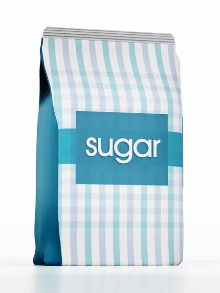 白い背景に分離されたグラニュー糖のパッケージ イラストレーション — ストック写真