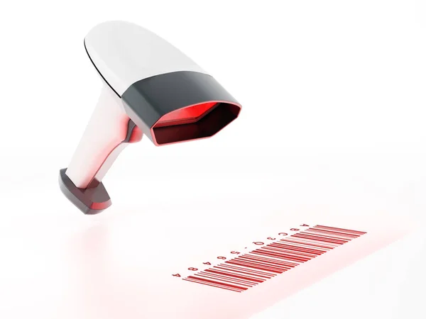Generic barcode scanner scanning a barcode. 3D illustration — Stock Photo, Image