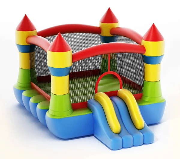 Bounce house isolated on white background. 3D illustration — Stock Photo, Image