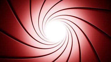 Swirling gun barrel background. Red color tones. 3D illustration clipart