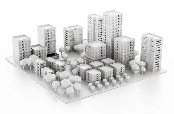 Architectural model printed in a 3D printer. 3D illustration — Stock Photo, Image