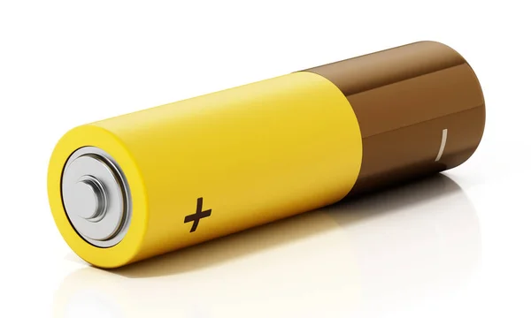 Bateria AA genérica isolada sobre fundo branco. Ilustração 3D — Fotografia de Stock