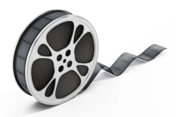 Film reel isolated on white background. 3D illustration — Stock Photo, Image