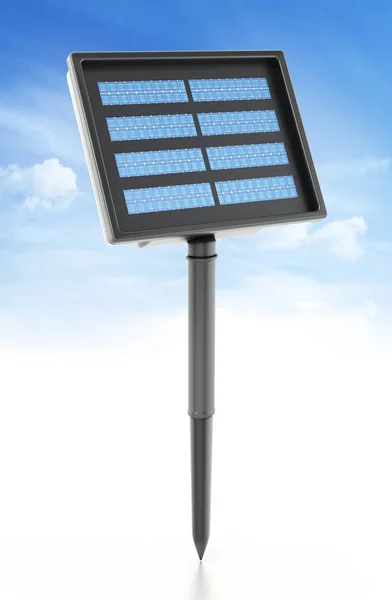 Compact garden solar panel against blue sky. 3D illustration — Stock Photo, Image