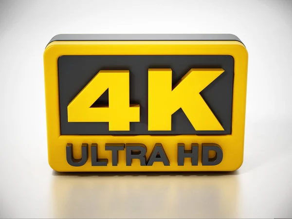 4k Ultra HD ikona izolovaná na bílém pozadí. 3D ilustrace — Stock fotografie