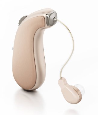 Genel işitme cihazı beyaz arka plan üzerinde izole. 3d illüstrasyon