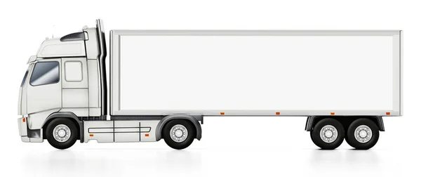 Camion Bianco Con Spazio Vuoto Sul Rimorchio Illustrazione — Foto Stock
