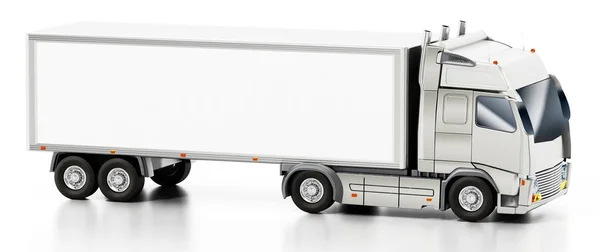 Weißer Lkw Mit Leerraum Auf Dem Anhänger Illustration — Stockfoto