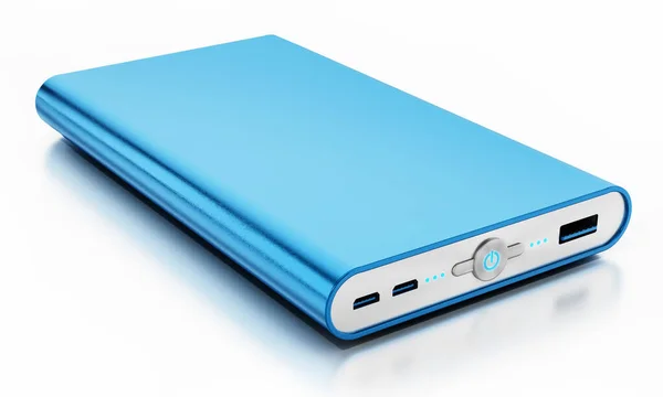 Generieke powerbank geïsoleerd op witte achtergrond. 3d illustratie — Stockfoto