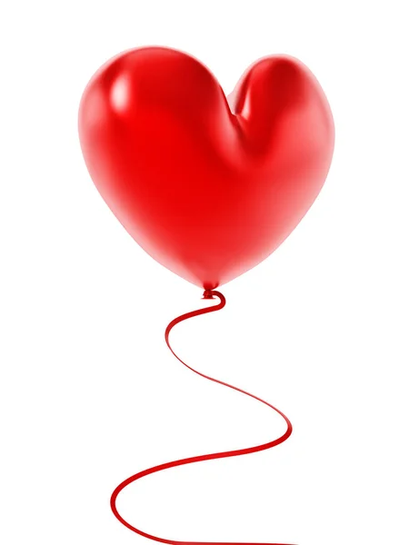 Balão Forma Coração Isolado Fundo Branco Ilustração — Fotografia de Stock