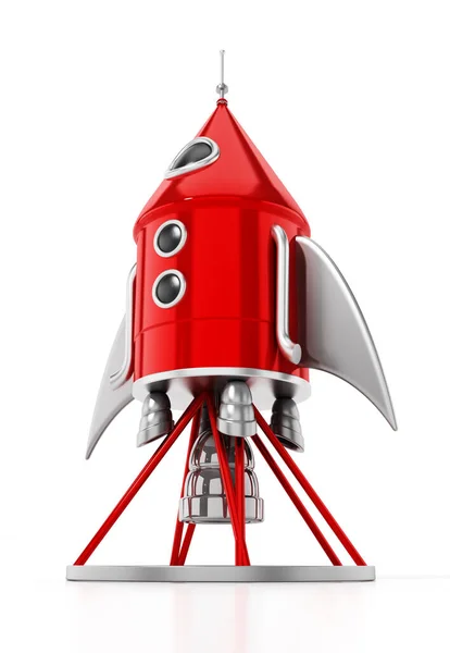 Vintage Space Rocket Isolated White Background Illustration — Stock Photo, Image