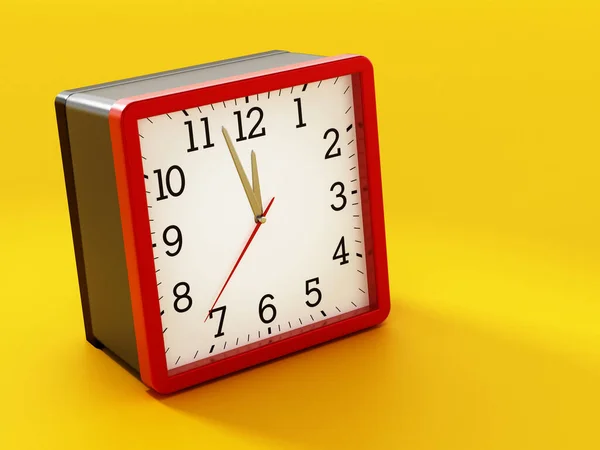 Reloj Despertador Cuadrado Casi Las Doce Ilustración — Foto de Stock
