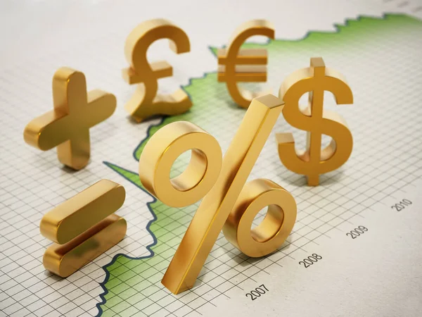 Financial Symbols Statistics Graph Illustration — Stock Photo, Image