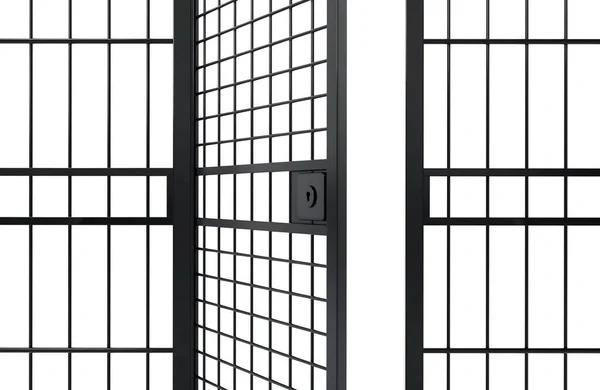 Cárcel Con Puerta Abierta Viejas Paredes Sucias Ilustración — Foto de Stock