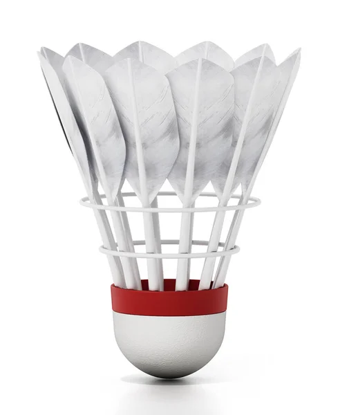 Badminton Shuttlecock Rackets Isolated White Background Illustration — Stock Photo, Image