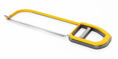 Kesme testeresi beyaz arka planda izole edilmiş. 3B illüstrasyon.