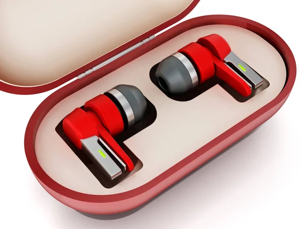 Auriculares Bluetooth Genéricos Caja Ilustración — Foto de Stock