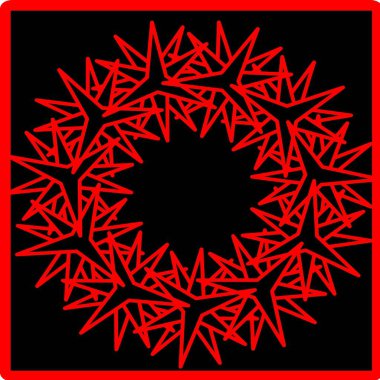 Kırmızı mavi çiçek mandala klonlama şekli geometrik şekil ikonu tasarımı grafiği