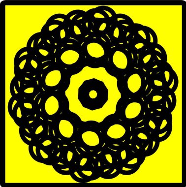 Kırmızı mavi çiçek mandala klonlama şekli geometrik şekil ikonu tasarımı grafiği