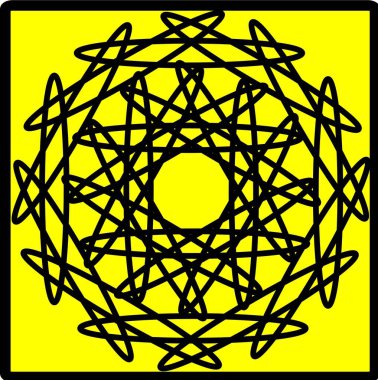 Kırmızı mavi çiçek mandala klonlama şekli geometrik şekil ikonu tasarımı grafiği