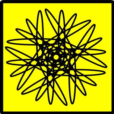 Kırmızı mavi çiçek mandala klonlama şekli geometrik şekil ikonu tasarımı grafiği