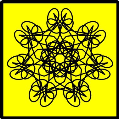 Kırmızı mavi çiçek mandala klonlama şekli geometrik şekil ikonu tasarımı grafiği