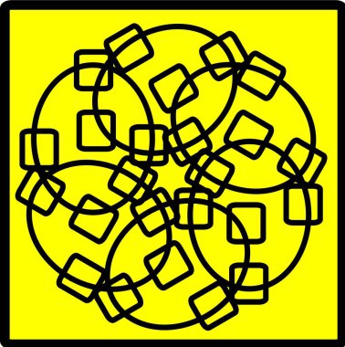 Kırmızı mavi çiçek mandala klonlama şekli geometrik şekil ikonu tasarımı grafiği