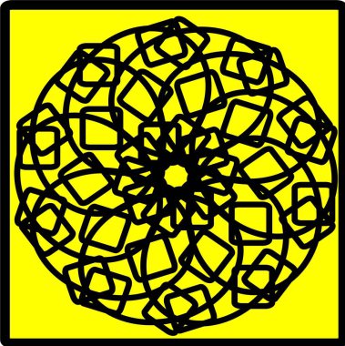 Kırmızı mavi çiçek mandala klonlama şekli geometrik şekil ikonu tasarımı grafiği