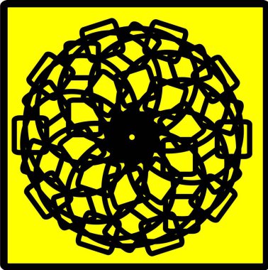 Kırmızı mavi çiçek mandala klonlama şekli geometrik şekil ikonu tasarımı grafiği