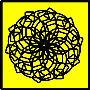 Kırmızı mavi çiçek mandala klonlama şekli geometrik şekil ikonu tasarımı grafiği