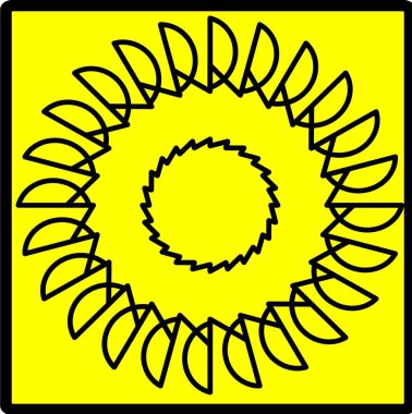 Kırmızı mavi çiçek mandala klonlama şekli geometrik şekil ikonu tasarımı grafiği