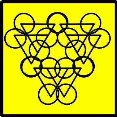 Kırmızı mavi çiçek mandala klonlama şekli geometrik şekil ikonu tasarımı grafiği