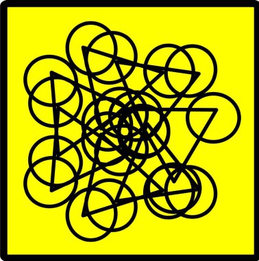 Kırmızı mavi çiçek mandala klonlama şekli geometrik şekil ikonu tasarımı grafiği