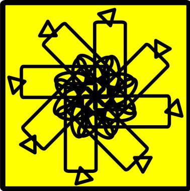 Kırmızı mavi çiçek mandala klonlama şekli geometrik şekil ikonu tasarımı grafiği