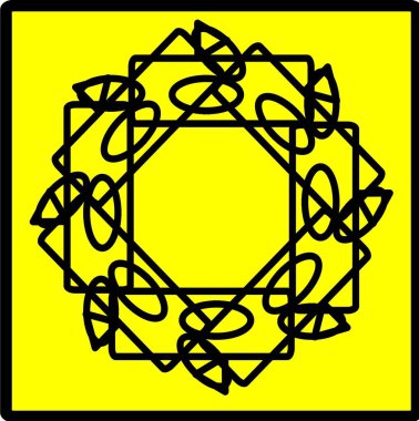 Kırmızı mavi çiçek mandala klonlama şekli geometrik şekil ikonu tasarımı grafiği