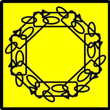 Kırmızı mavi çiçek mandala klonlama şekli geometrik şekil ikonu tasarımı grafiği