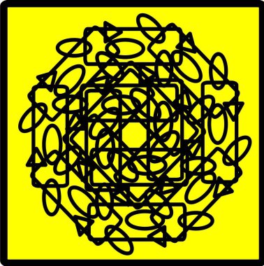 Kırmızı mavi çiçek mandala klonlama şekli geometrik şekil ikonu tasarımı grafiği