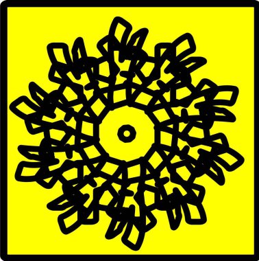 Kırmızı mavi çiçek mandala klonlama şekli geometrik şekil ikonu tasarımı grafiği