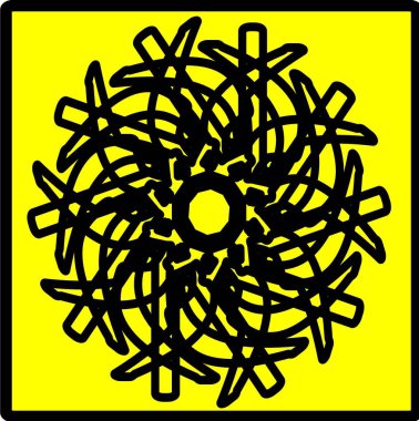 Kırmızı mavi çiçek mandala klonlama şekli geometrik şekil ikonu tasarımı grafiği