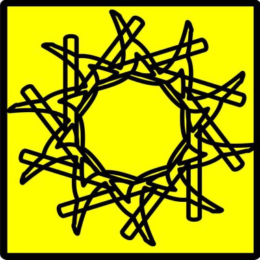 Kırmızı mavi çiçek mandala klonlama şekli geometrik şekil ikonu tasarımı grafiği