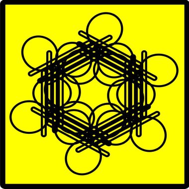 Kırmızı mavi çiçek mandala klonlama şekli geometrik şekil ikonu tasarımı grafiği