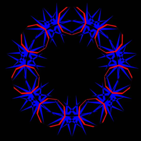 Kırmızı mavi çiçek mandala klonlama şekli geometrik şekil ikonu tasarımı grafiği