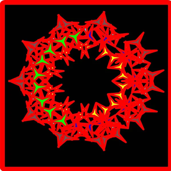 Kırmızı mavi çiçek mandala klonlama şekli geometrik şekil ikonu tasarımı grafiği