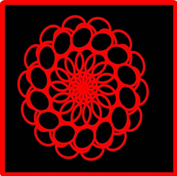 Kırmızı mavi çiçek mandala klonlama şekli geometrik şekil ikonu tasarımı grafiği