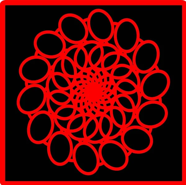 Kırmızı mavi çiçek mandala klonlama şekli geometrik şekil ikonu tasarımı grafiği