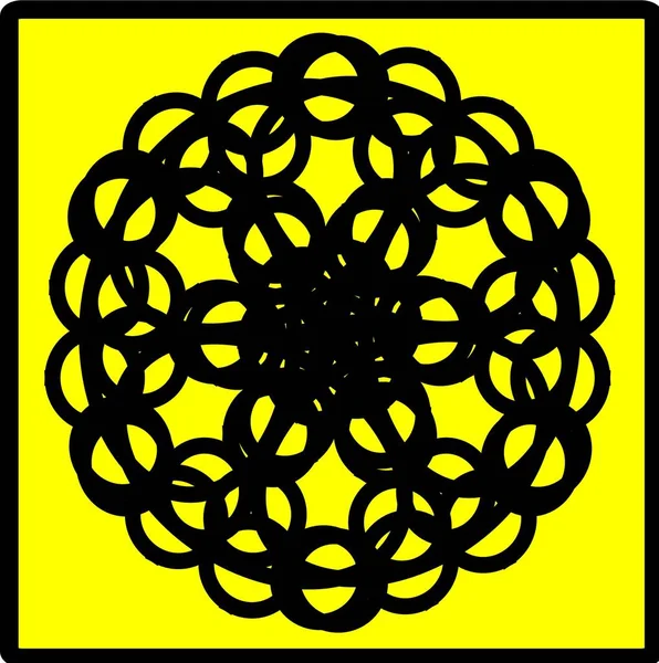 Kırmızı mavi çiçek mandala klonlama şekli geometrik şekil ikonu tasarımı grafiği